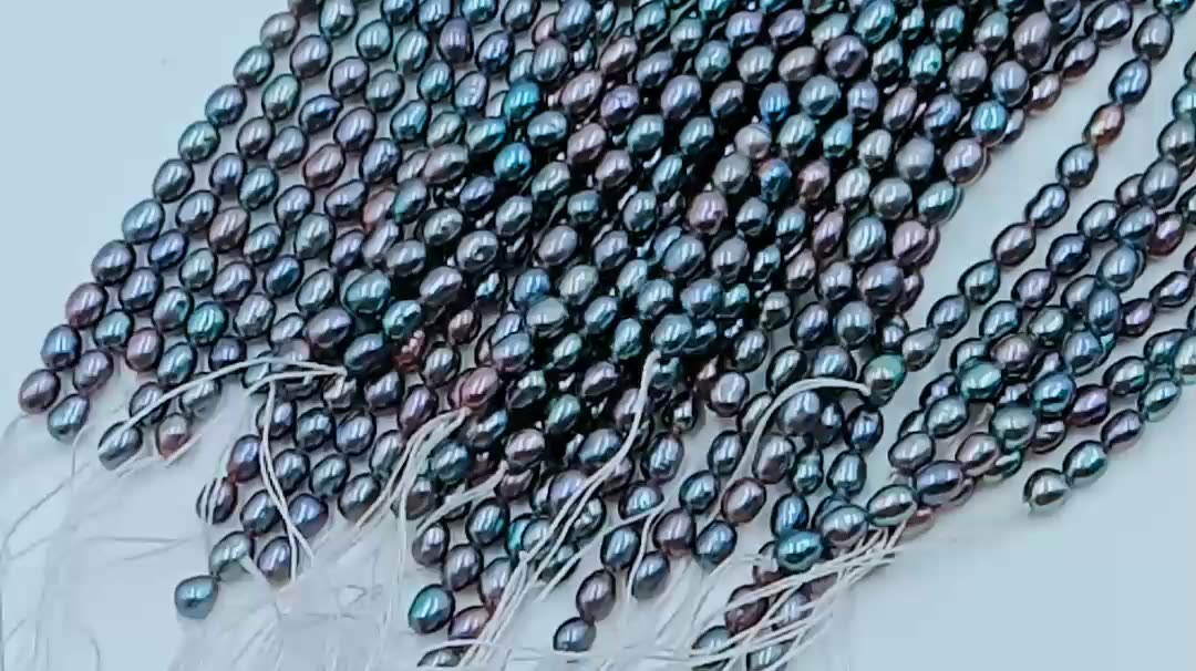 3-4 mm mini pearl wholesale freshwater loose pearl strand,mini rice shape freshwater pearl