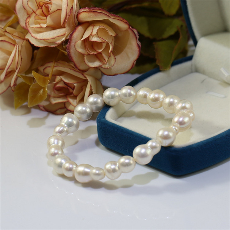 8-10mm peanut freshwater natural Pearl 925 silver set, natural freshwater pearl jewelry set wholesale.
