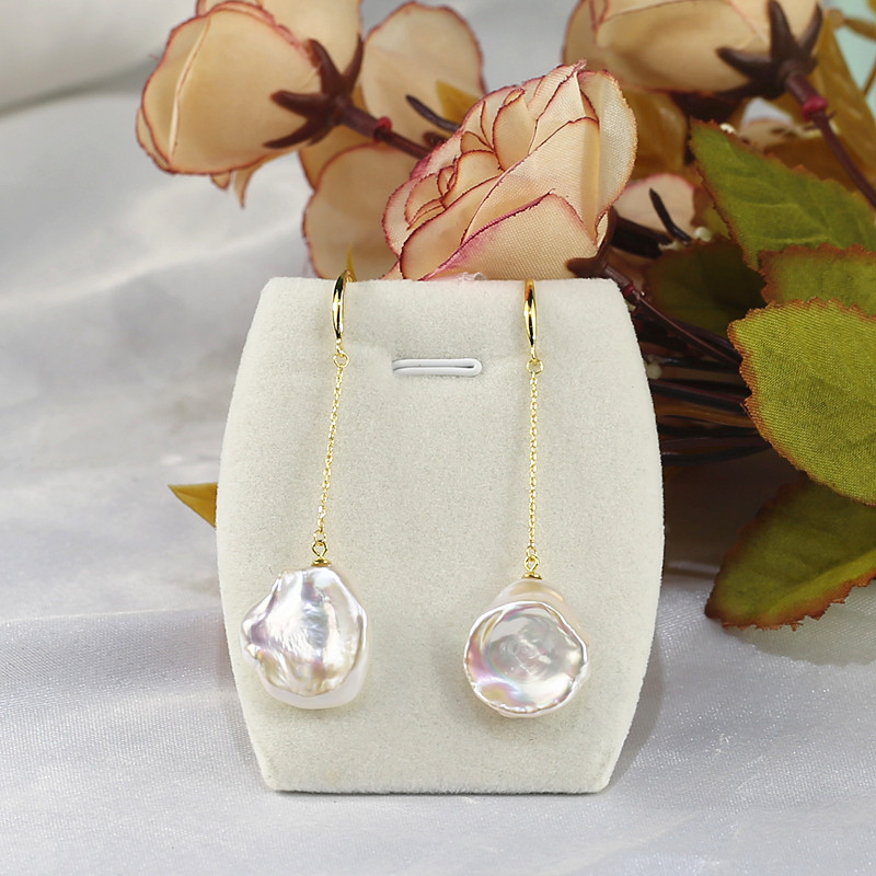 13-15mm women pearl earrings wholesale Saltwater pearl earrings keshi earring 