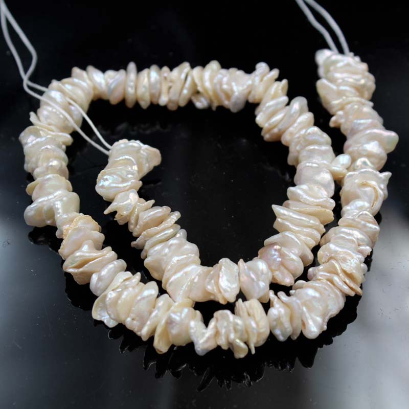 10mm Keshi Pearl Strand Irregular shape pearl middle drilled Natural Freshwater loose Pearl Wholesale