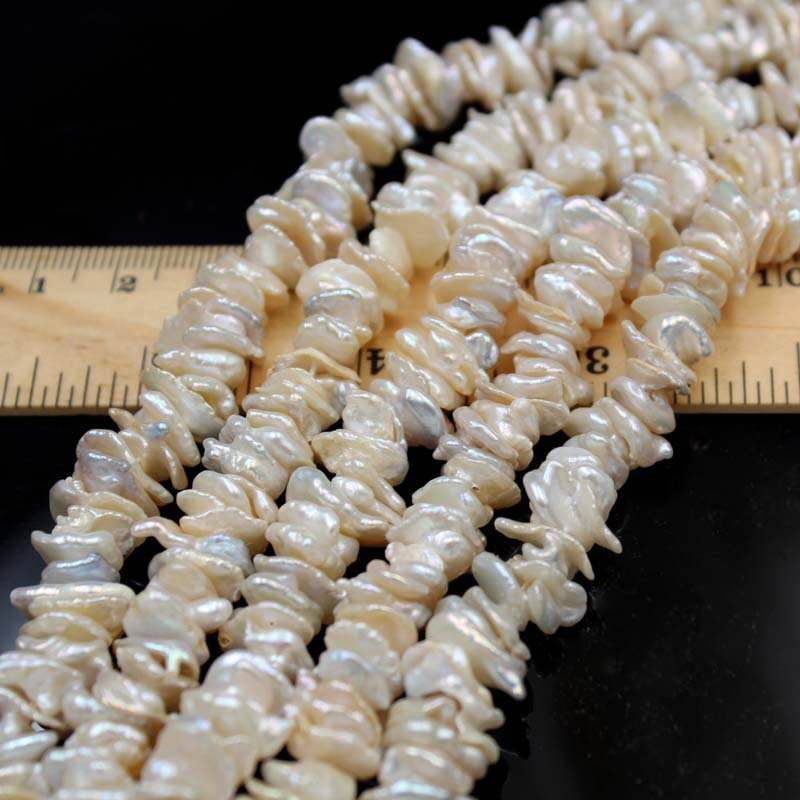 10mm Keshi Pearl Strand Irregular shape pearl middle drilled Natural Freshwater loose Pearl Wholesale