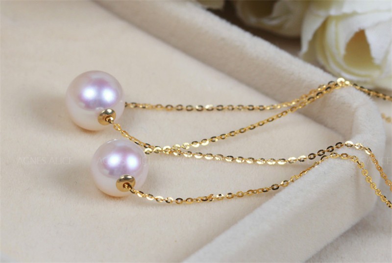 8-8.5mm akoya pearl pendant, white 18k women pearl pendant, pearl jewelry pendant custom necklace factory