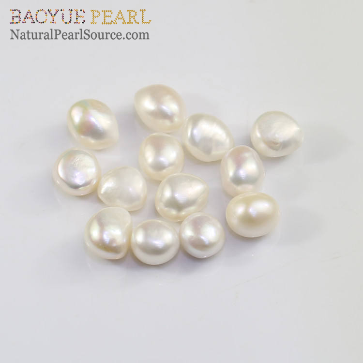  12-13mm baroque shape white color 3A quality freshwater natural loose pearls no holes