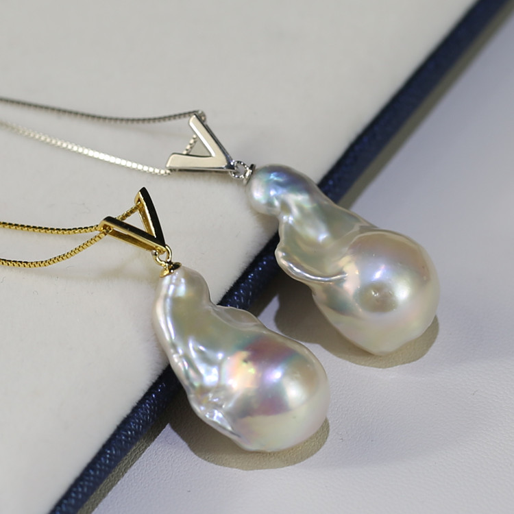 Big Baroque pearl pendant Freshwater Pearl Pendant Necklace,15*20mm pearl pendant wholesale