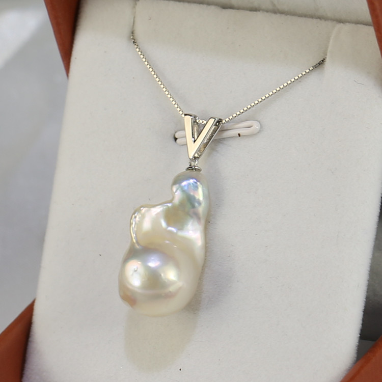 Big Baroque pearl pendant Freshwater Pearl Pendant Necklace,15*20mm pearl pendant wholesale