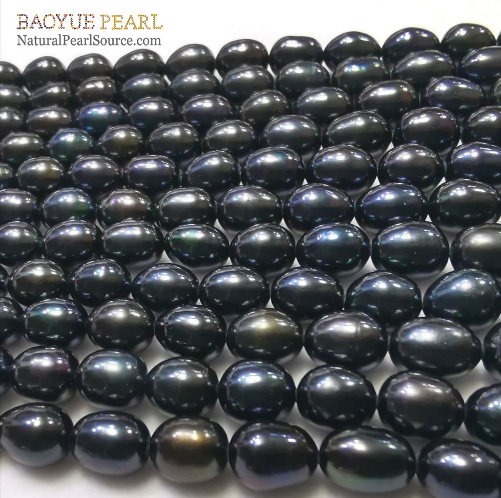 Black freshwater pearl rice pearl strand rice loose pearls for making  jewelry