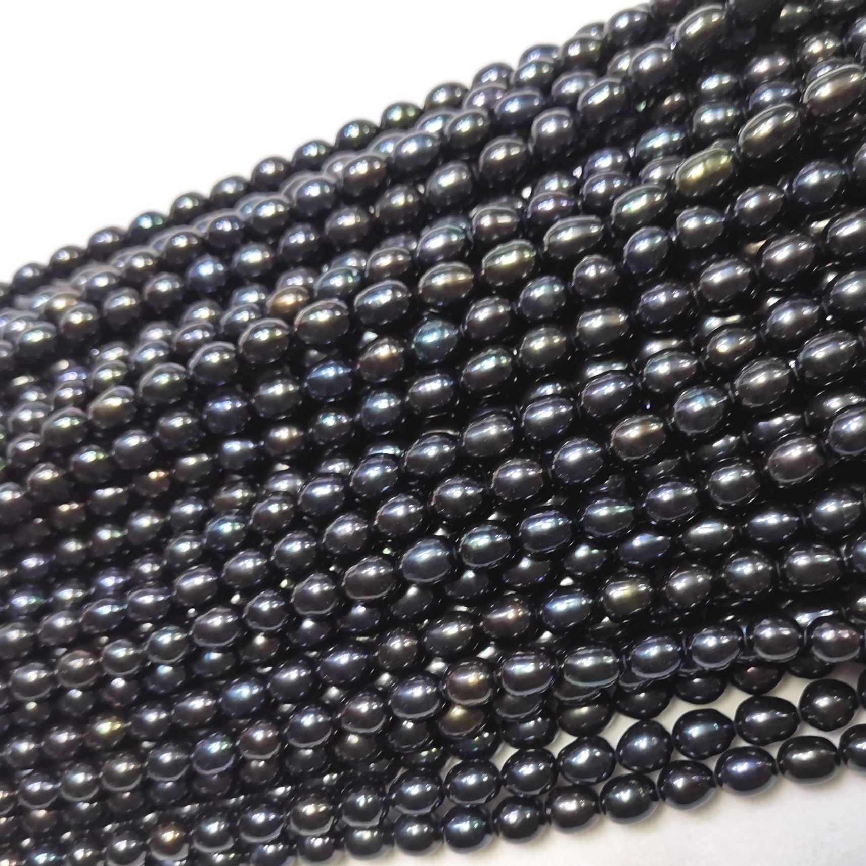 Black freshwater pearl rice pearl strand rice loose pearls for making  jewelry