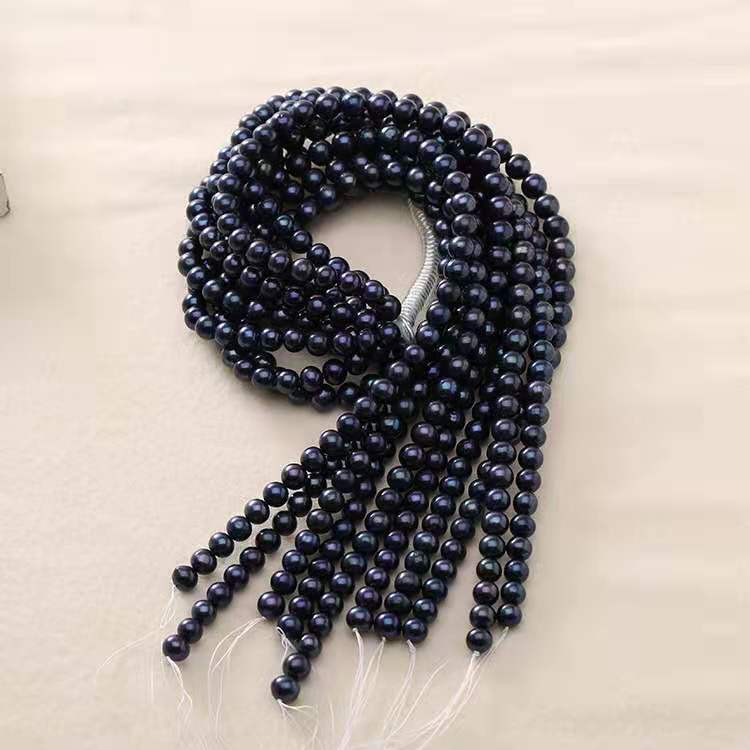 9-10mm black pearl loose pearls Round shape pearls wholesale natural freshwater pearls for making  jewelry