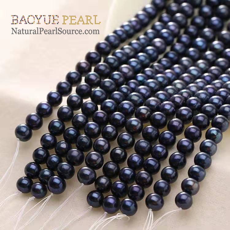 9-10mm black pearl loose pearls Round shape pearls wholesale natural freshwater pearls for making  jewelry