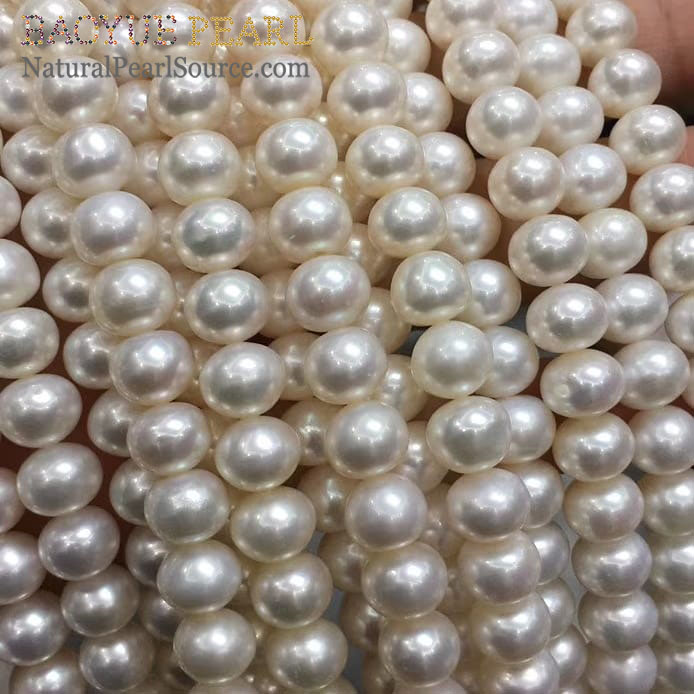 8-9mm high quality bread freshwater pearl Natural white Freshwater Wholesale strands for Jewelry Making
