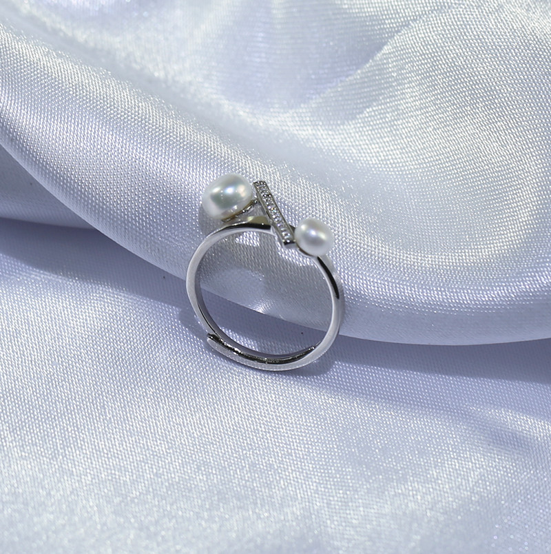 5&7mm button freshwater pearl ring 925 sterling silver jewelry freshwater pearl ring wholesale