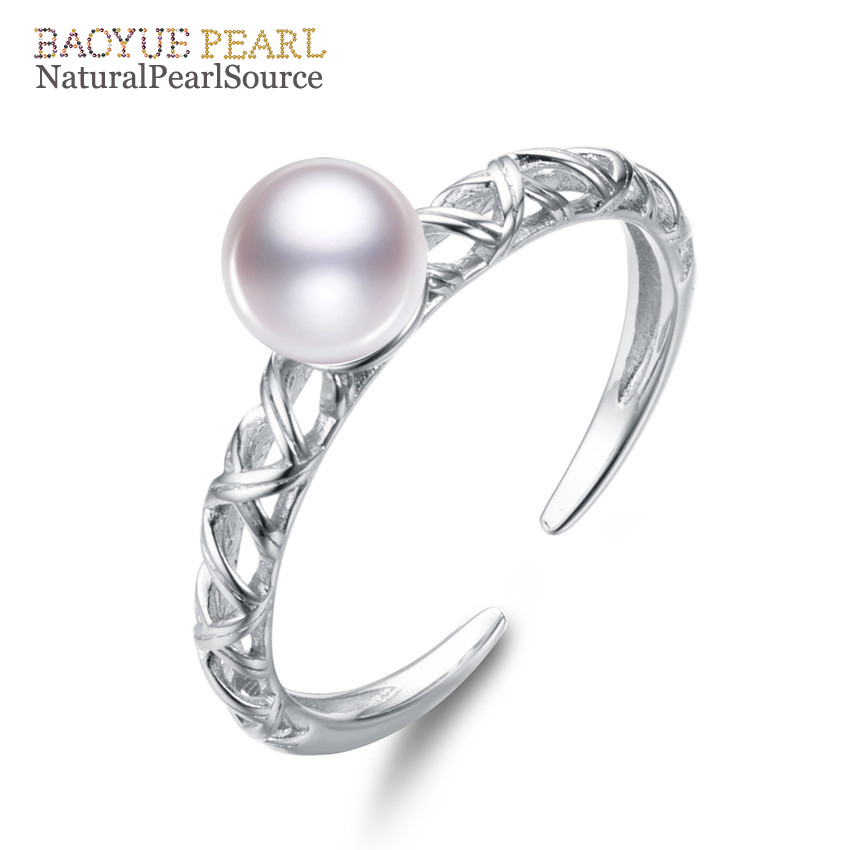  6-6.5mm round shape 3A cheap freshwater pearl ring pearl ring designs jewelry