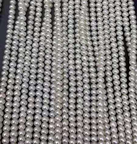 Chinese Freshwater Pearl Strand Cultured Small Button Shape  for Jewelry Making