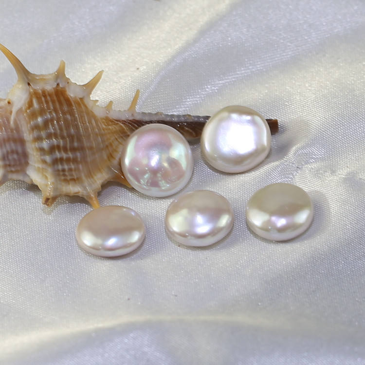 14-15mm  half drilled coin loose pearl wholesale freshwater pearl oyster loose pearls  