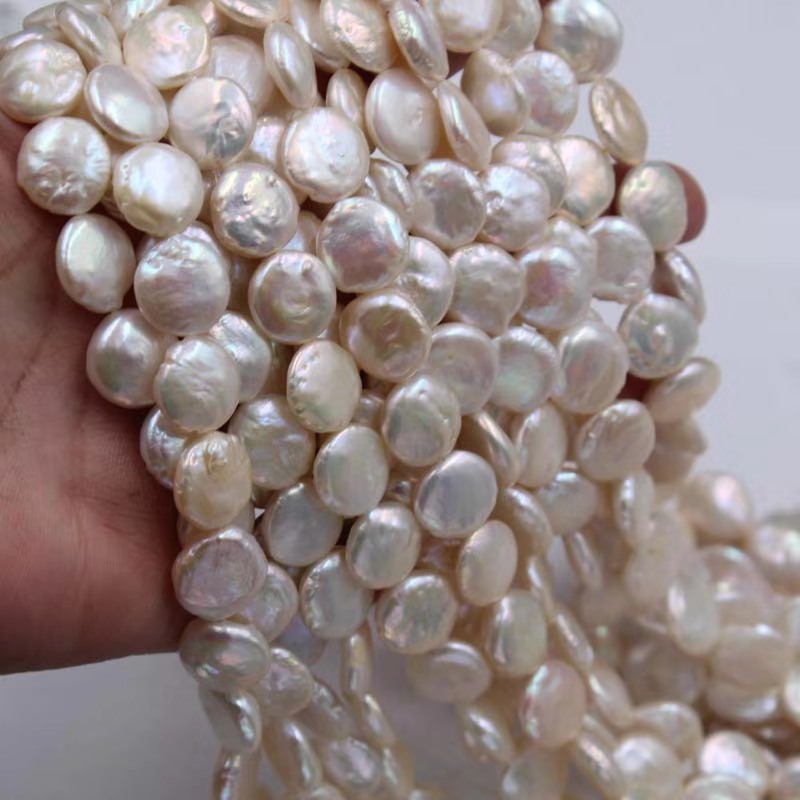 Cultured Baroque Freshwater Pearl Strand Coin Pearls for Jewelry Making