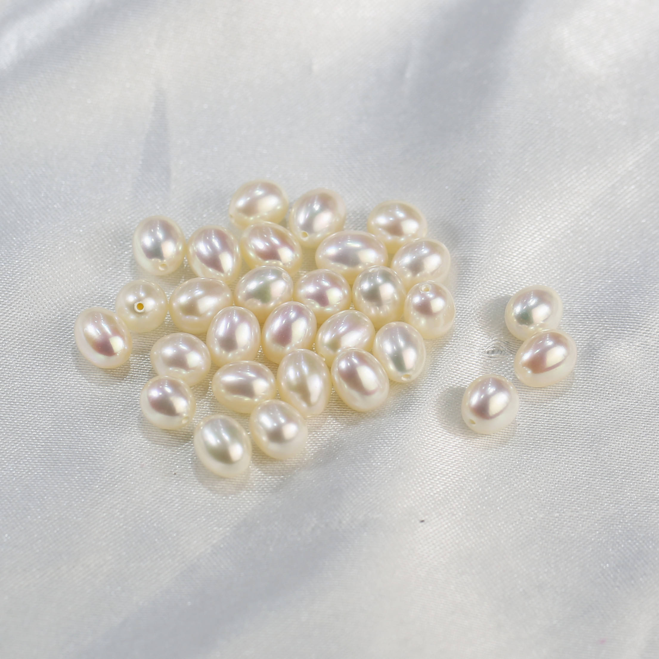 7-7.5mm drop loose pearl real natural freshwater pearls price no hole or one hole