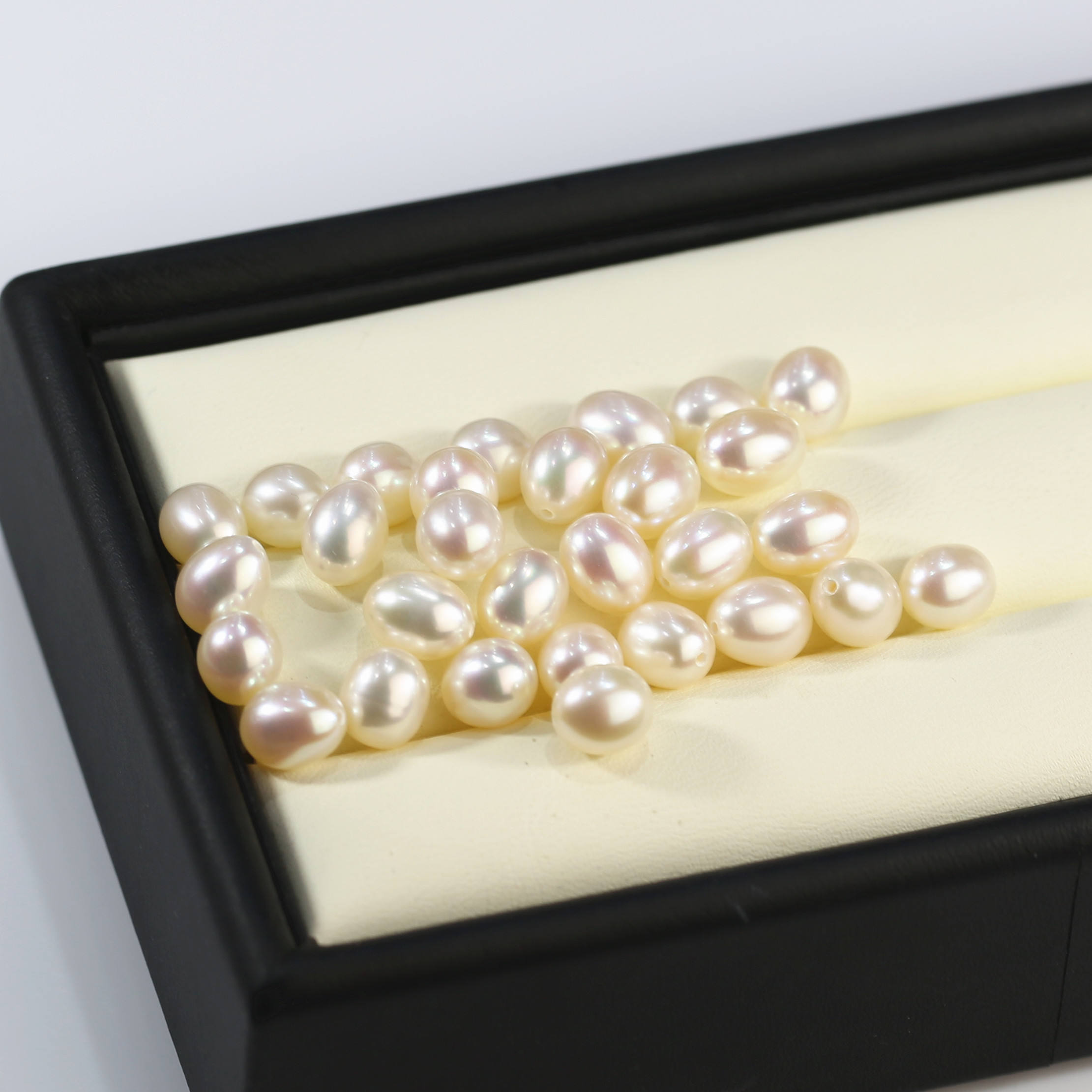 7-7.5mm drop loose pearl real natural freshwater pearls price no hole or one hole