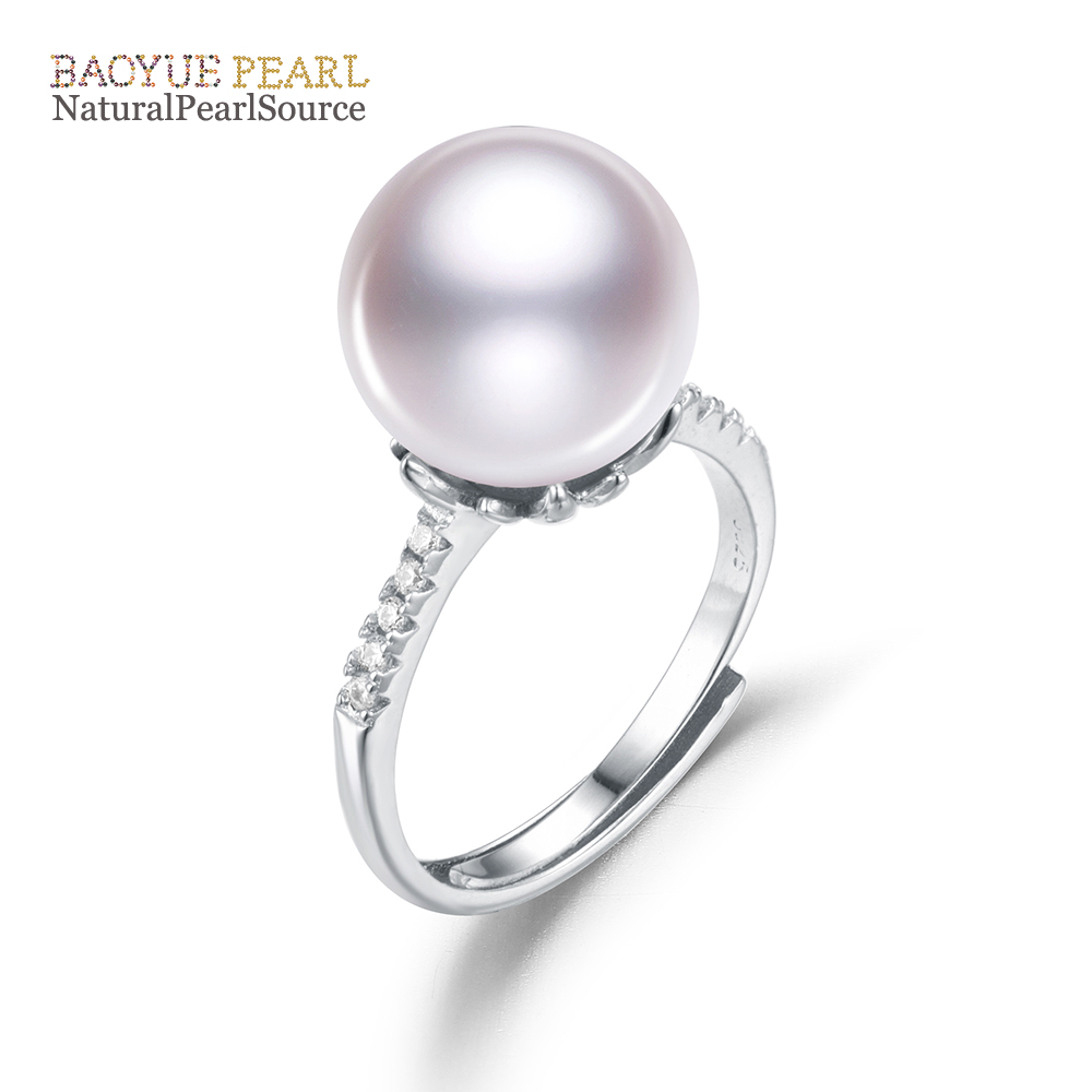 10-11mm Edison pearl ring original pearl ring  jewelry design 925 silver pearl ring for women