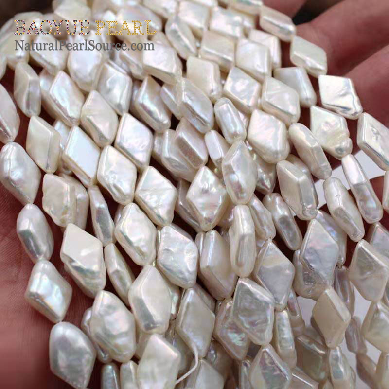 Freshwater Diamond Shape Pearl Strand Wholesale , 9*14mm Baroque pearl for Jewelry Making
