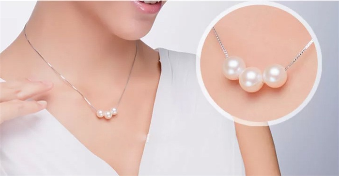 7-8mm Freshwater Pearl Jewelry Fashion Pearl Necklace for Lady round AA S925 Sterling Silver Real Freshwater pearl jewelry