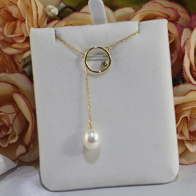 8mm drop shape white freshwater cultured pearl pendant trendy white culture pearl and crystal necklace freshwater pearl pendant wholesale