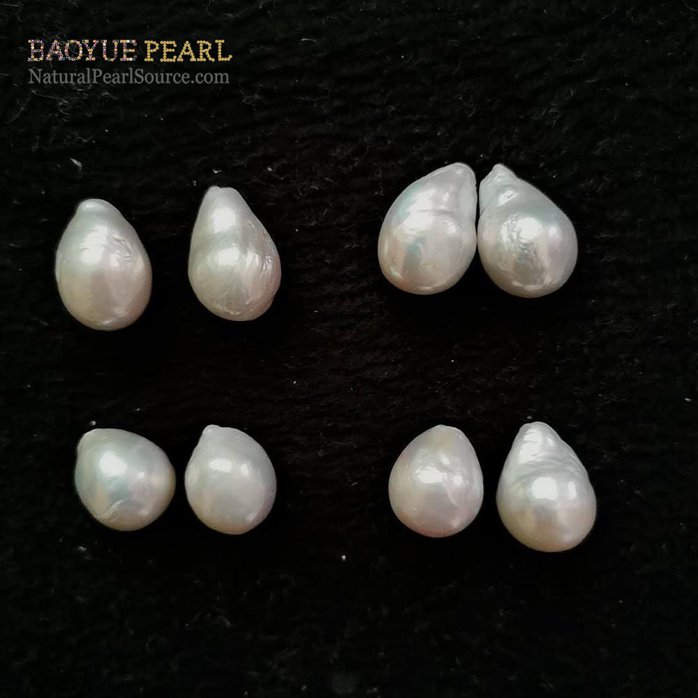 Freshwater pearl baroque water drop baroque pearl Paired baroque pearls wholesale for making pearl earrings
