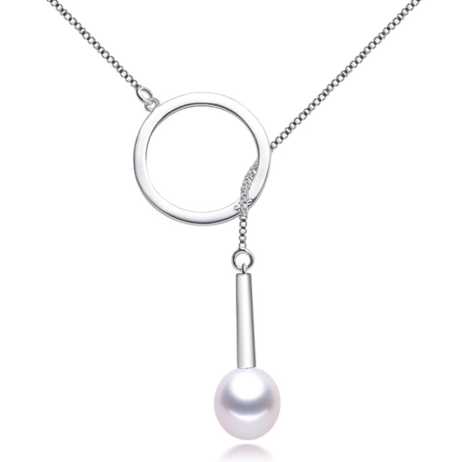 Freshwater pearl pendant jewelry 8-9mm baroque freshwater pearl pendant  custom necklace factory