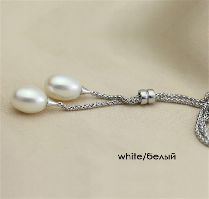 Freshwater pearl pendant wholesale 9-10mm 3A drop shape with 925 silver chain freshwater fancy pearl pendant natural necklace jewelry wholesale price