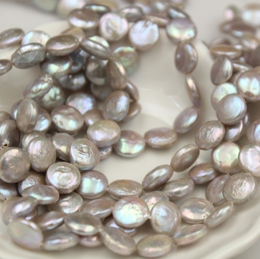 10mm Grey color baroque coin pearl strand loose pearls for making jewelry
