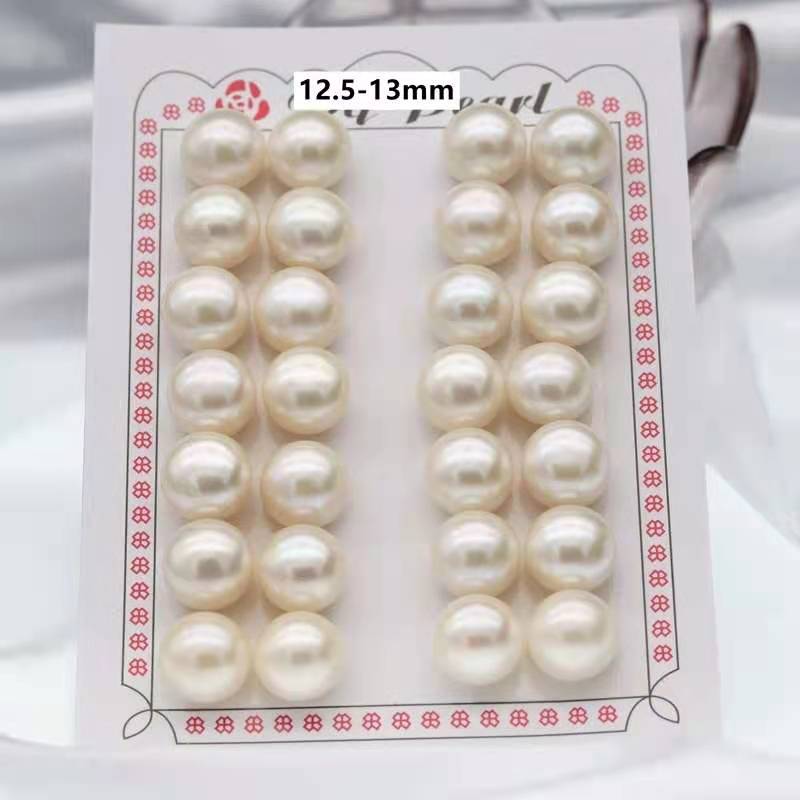Half drilled Pearls Cultured Bread Button pearl Freshwater Pearl Strand Loose Pearls for Making Earrings/ring/brooch