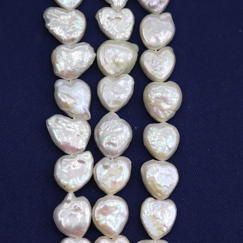 Heart shape freshwater pearl strands irregular natural baroque pearls wholesale
