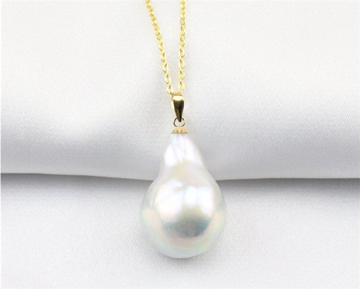 13-14mm large baroque Natural Cultured Freshwater Pearl Pendant  Christmas jewelry Sterling Silver Freshwater Pearl Pendant wholesale