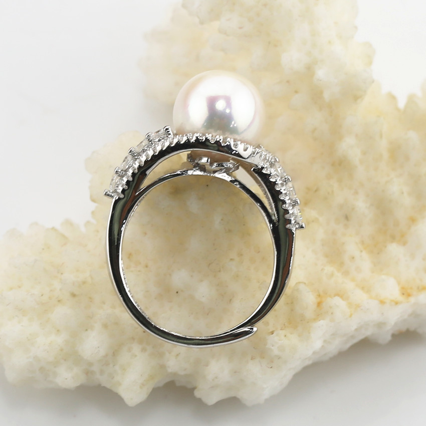 10-11mm round fashion latest freshwater pearl ring designs for women