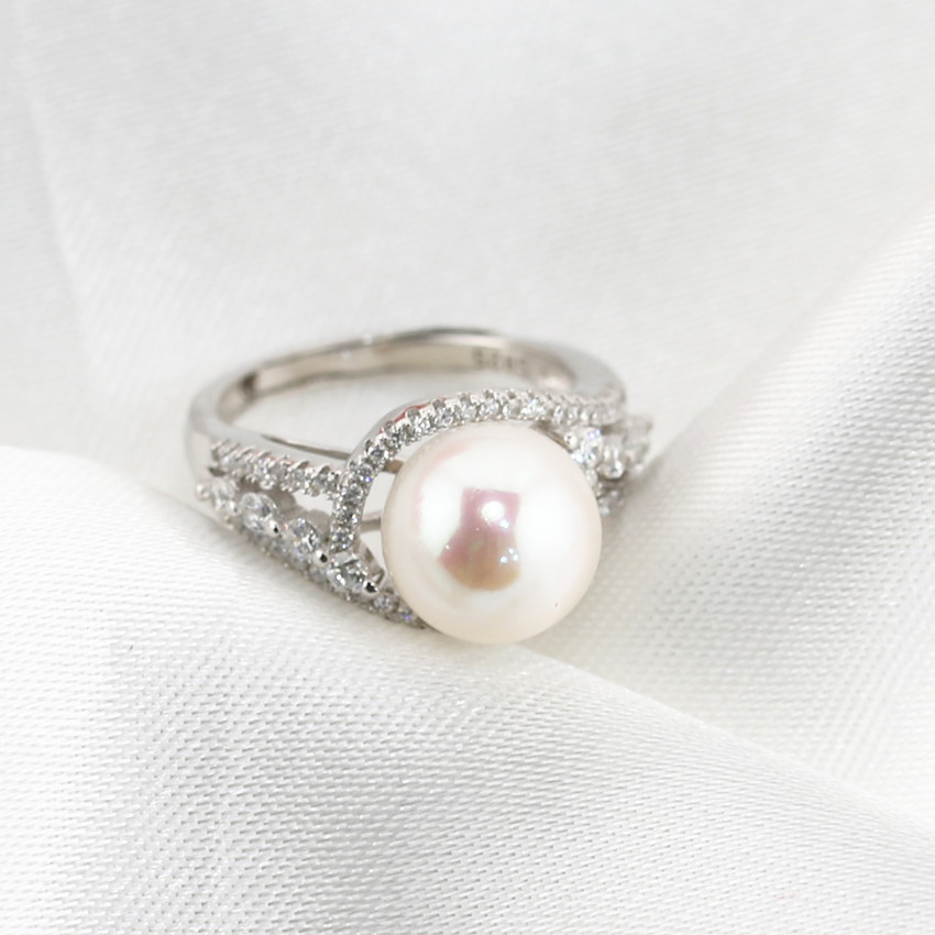 10-11mm round fashion latest freshwater pearl ring designs for women