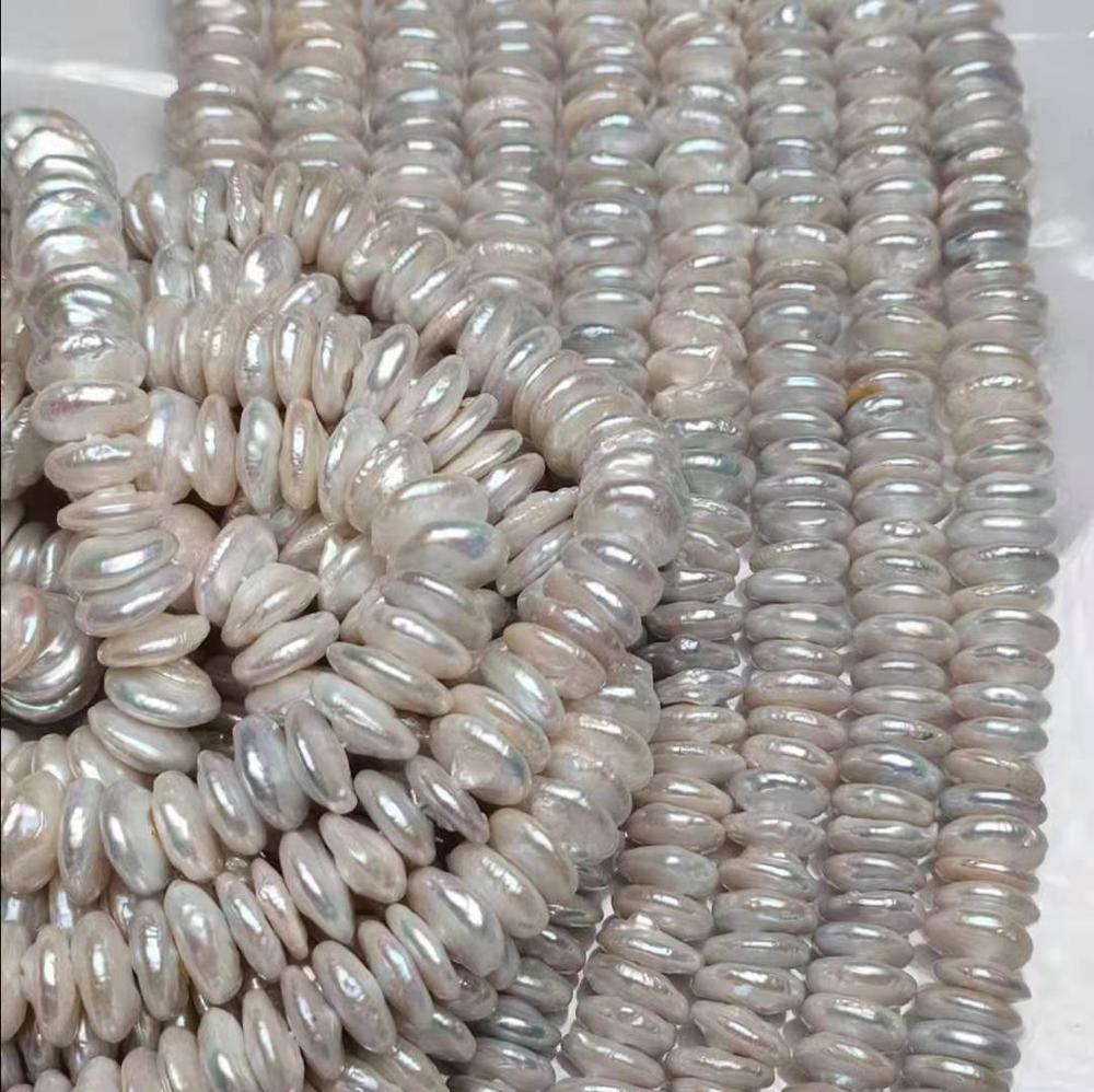 Middle drilled Coin Shape Loose Pearl for Jewelry Making baroque loose Pearl for Jewelry Making