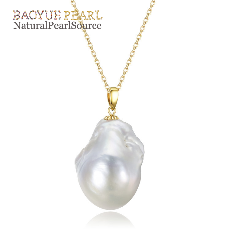 Natural Freshwater Pearl Pendant Necklace,15*20mm good quality 925 Silver freshwater pearl pendant wholesale