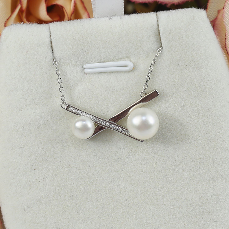 8mm button white Natural Pearl Charm Pendant 925 sterling silver freshwater pendant necklace wholesale pearl pendant wholesale