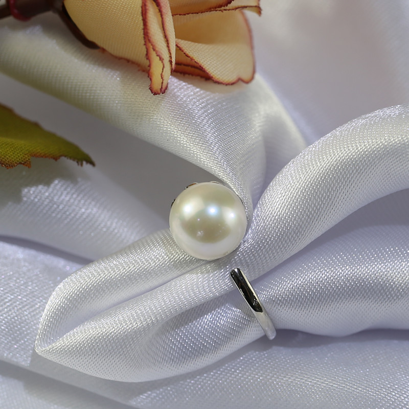 10-11mm near round Natural Pearl Ring 925 Sterling Silver Ring customized pearl ring wholesale
