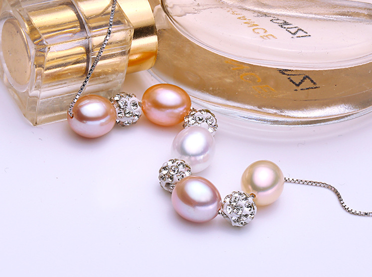 Natural Rice freshwater cultured pearl jewelry genuine natural pearl pendant pearl jewelry necklace factory