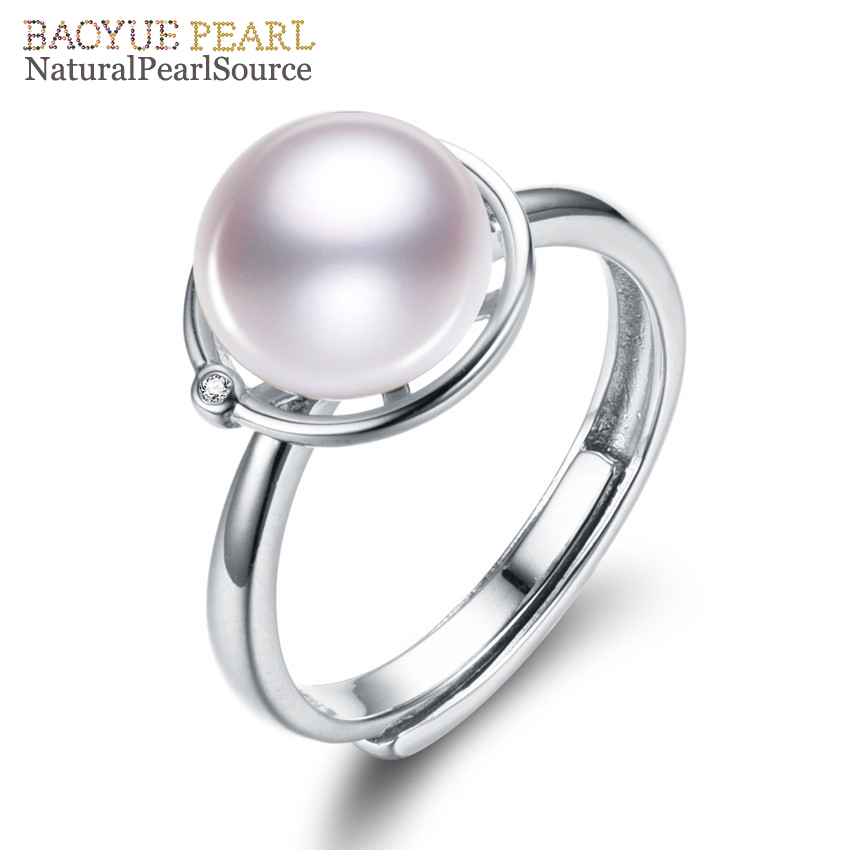 9mm Original pearl ring button 3A simple top sales freshwater pearl ring for women .