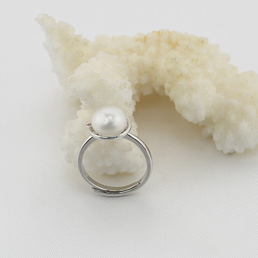 9mm Original pearl ring button 3A simple top sales freshwater pearl ring for women .