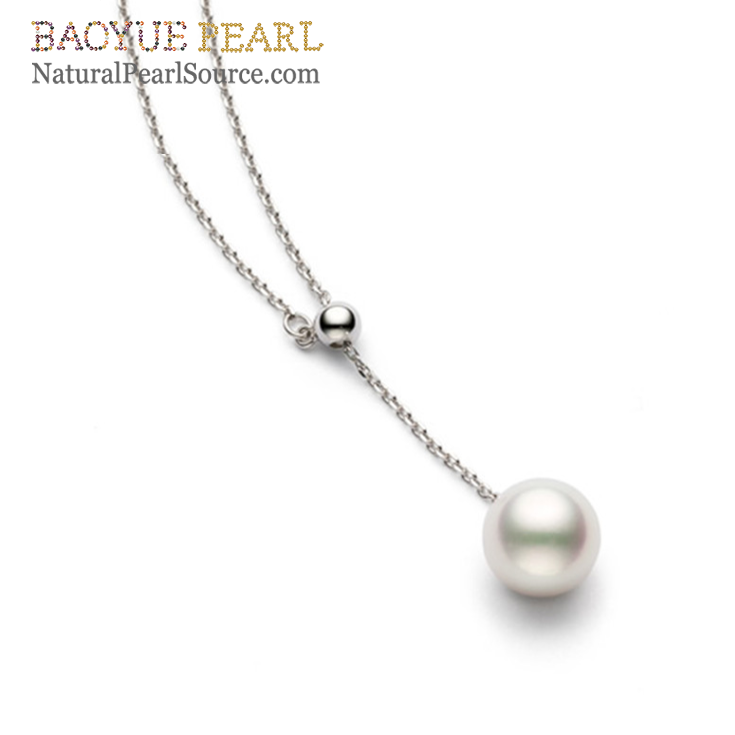 7.5-8mm round 3A Pendant Necklace Freshwater Pearl Chain Circular Necklace Freshwater pearl necklace Wholesale