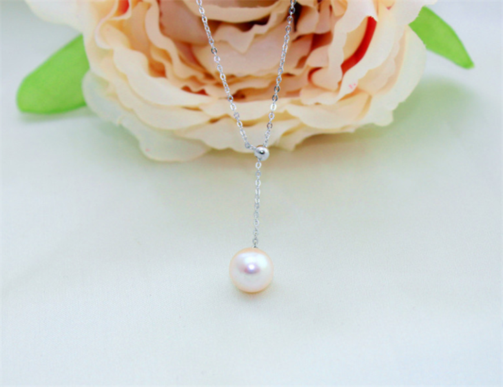 7.5-8mm round 3A Pendant Necklace Freshwater Pearl Chain Circular Necklace Freshwater pearl necklace Wholesale