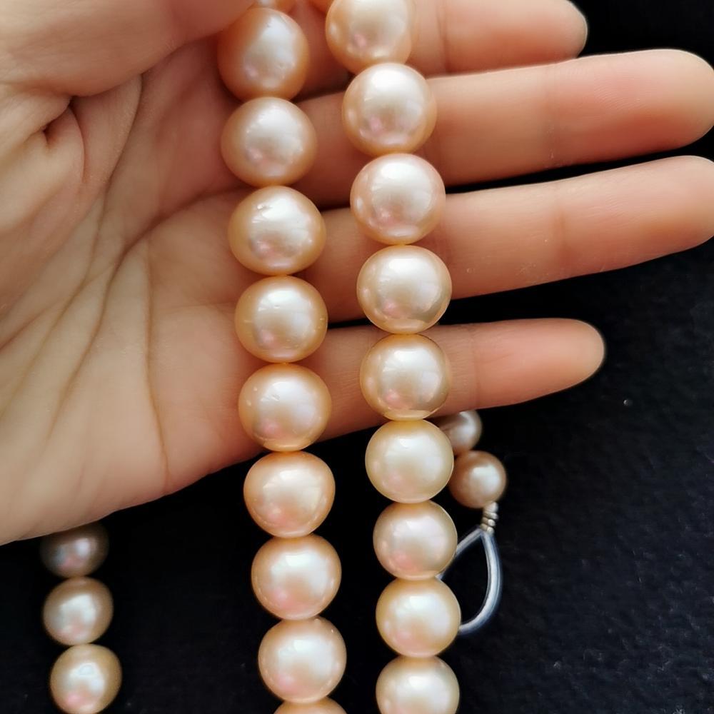12-13mm Pink freshwater Pearl Strands wholesale Round Pearl Strands