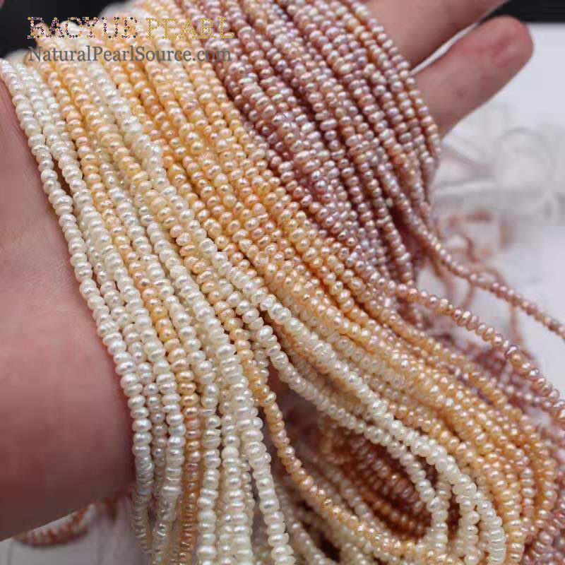 2-3mm potato natural freshwater pearl strand Small Pearls for Jewelry Making