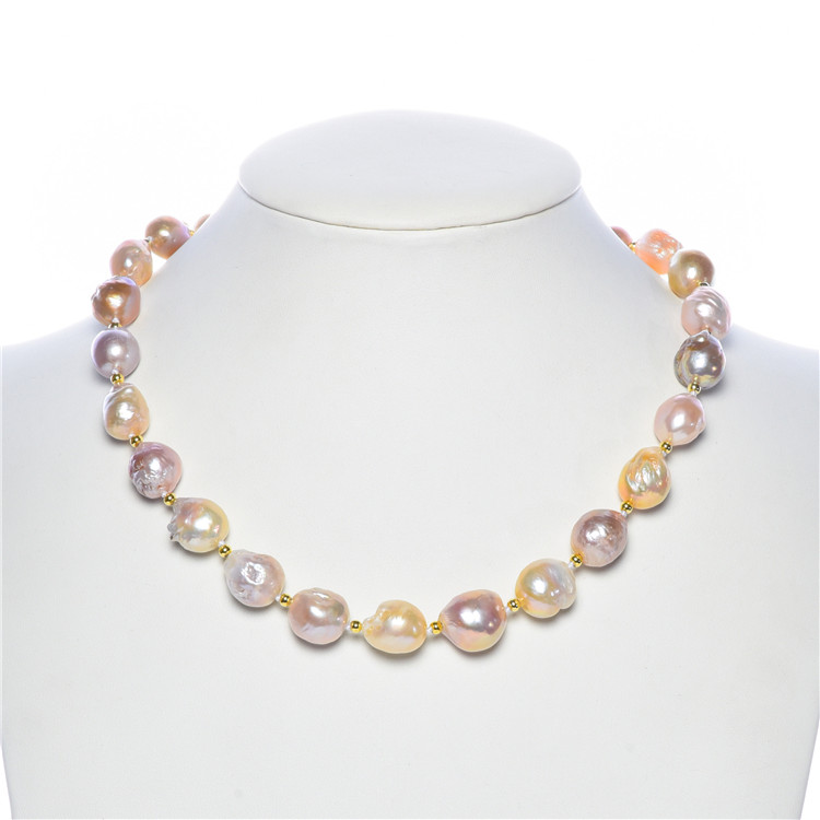 12-13mm Pure pearl Necklace Jewelry AA edison Wholesale Quality Multi-Color Natural Freshwater Pearl Necklace