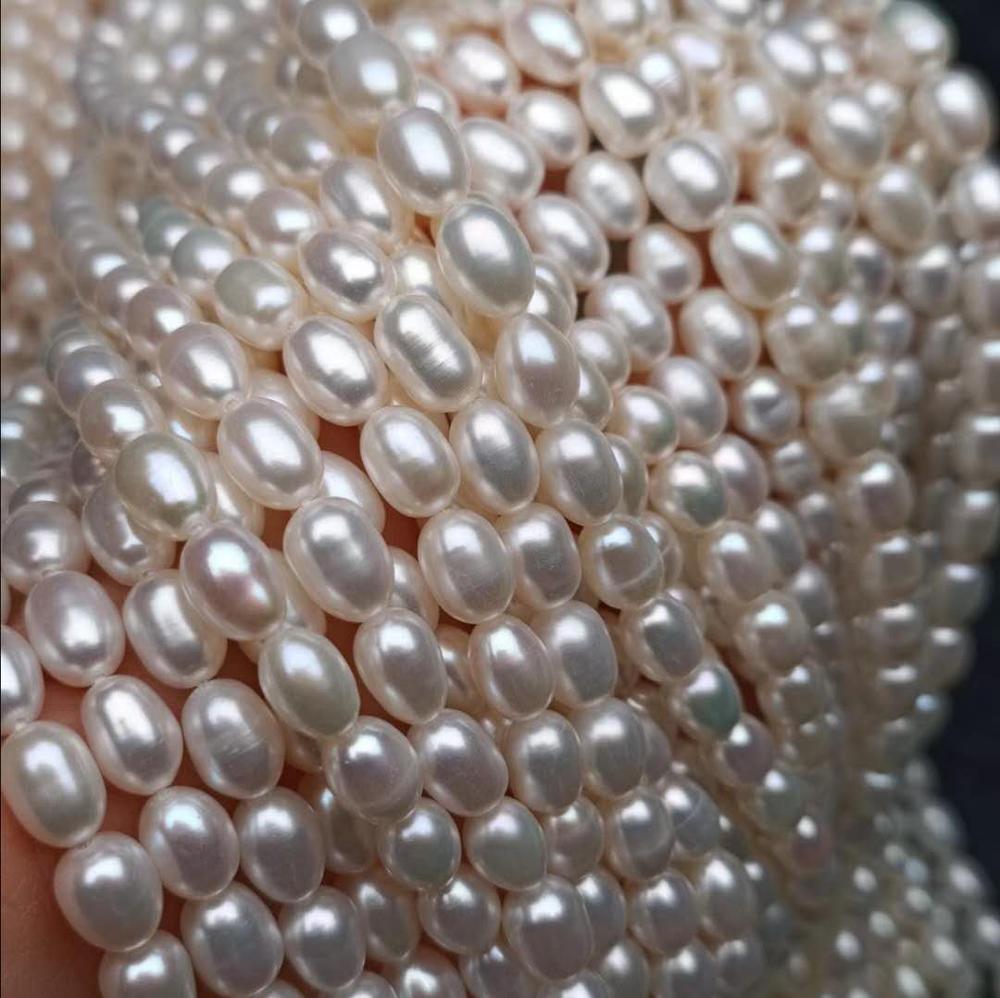 6-7mm Rice freshwater pearl strands wholesale rice pearl strand for making  jewelry
