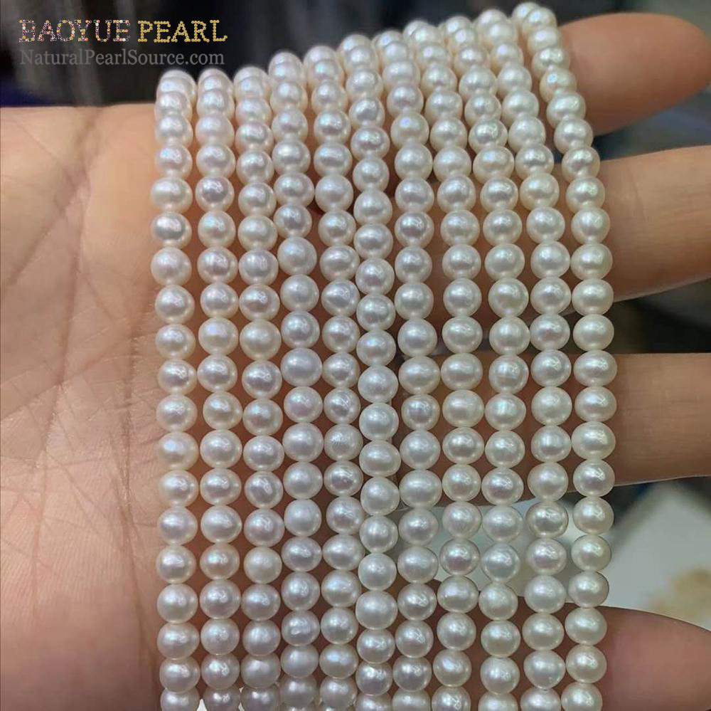 4-4.5mm round freshwater pearl loose pearls wholesale natural pearls supplier