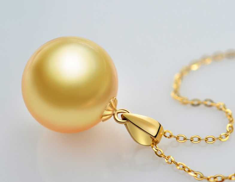 10-11mm 18K gold seawater south sea pearl gold jewelry Customized saltwater pearl pendant