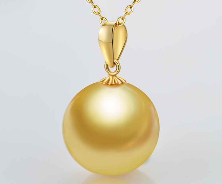 10-11mm 18K gold seawater south sea pearl gold jewelry Customized saltwater pearl pendant
